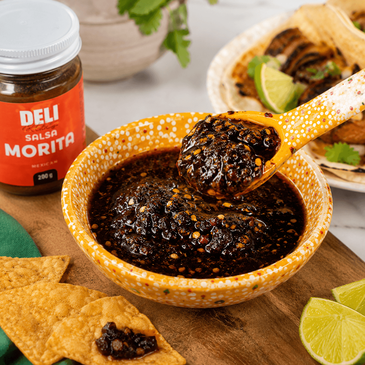 Salsa Morita prepared dish